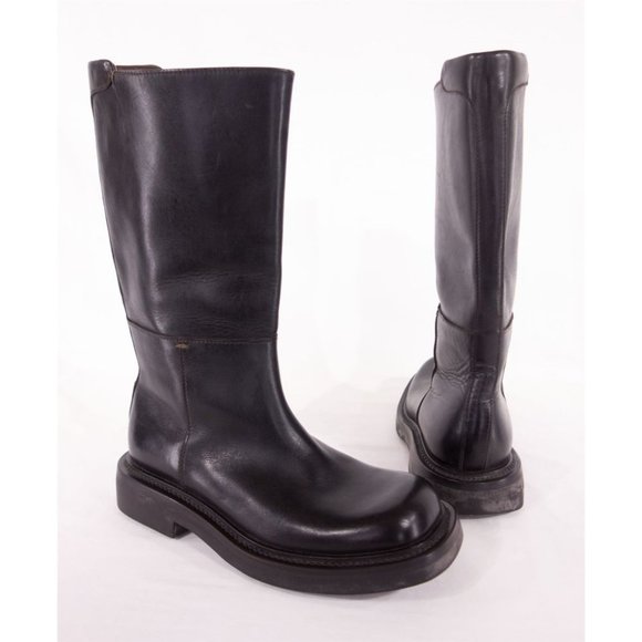 mid length leather boots